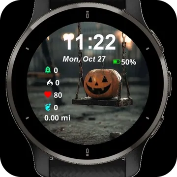 Smiley Pumpkins Garmin watch face preview