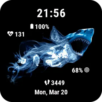 Smokeshark Garmin watch face preview