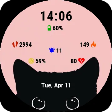 SneakyCat Garmin watch face preview