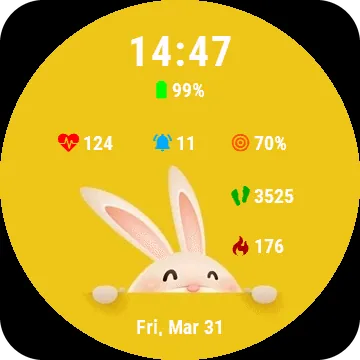 SneakyRabbit Garmin watch face preview
