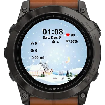 Snow Background Wallpaper Garmin watch face preview