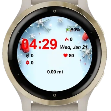Snow Christmas Garmin watch face preview