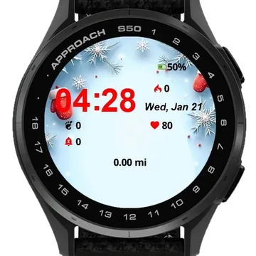 Snow Christmas Garmin watch face preview