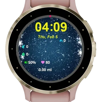 Snow Covered Frame White Garmin watch face preview