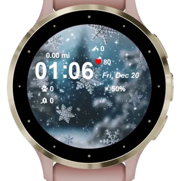 Snow Flakes Garmin watch face preview