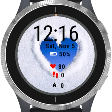 Snow Heart Love Garmin watch face preview