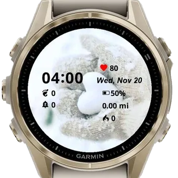 Snow Heart Garmin watch face preview