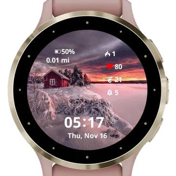 Snow house Garmin watch face preview