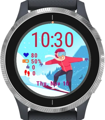 Snowboard Garmin watch face preview