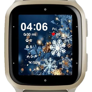 Snowflake Winter Garmin watch face preview