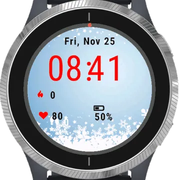 Snowflakes Garmin watch face preview