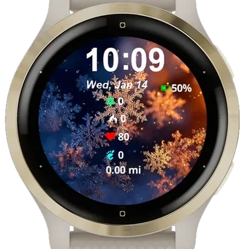 Snowflakes Garmin watch face preview