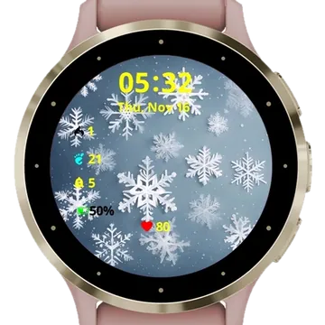 Snowflakes Garmin watch face preview