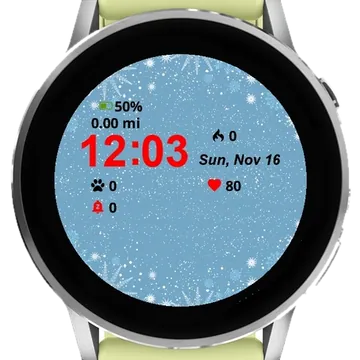 Snowflakes Garmin watch face preview