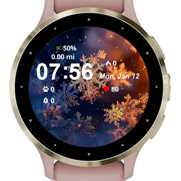 Snowflakes Garmin watch face preview