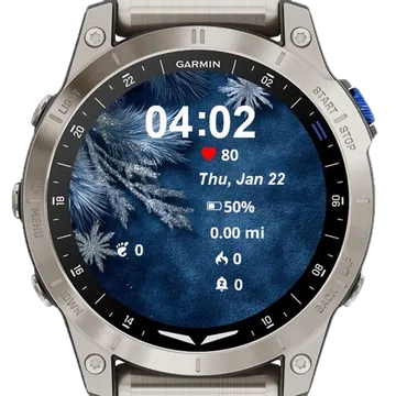 Snowflakes Dark Garmin watch face preview