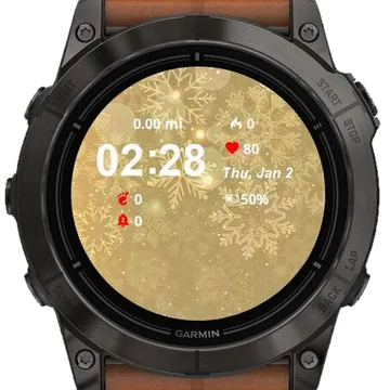 Snowflakes Gold Garmin watch face preview
