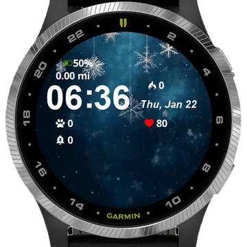 Snowflakes Hanging Garmin watch face preview