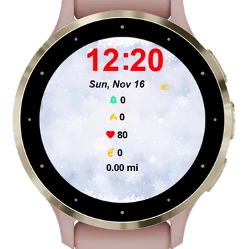 Snowflakes Landscape Garmin watch face preview
