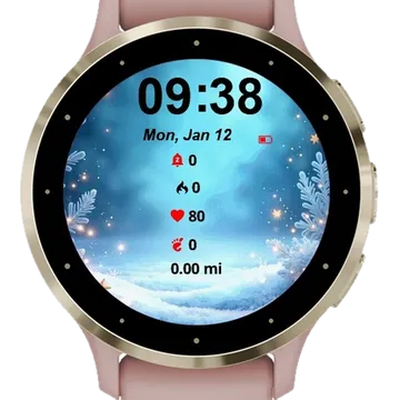 Snowflakes Stars Garmin watch face preview
