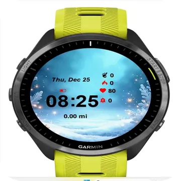 Snowflakes Stars Garmin watch face preview