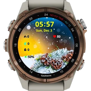 Snowflakes Winter Garmin watch face preview