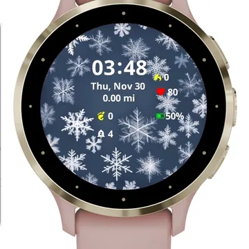 Snowflakes Winter Garmin watch face preview