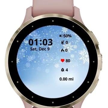 Snowflakes Winter Garmin watch face preview