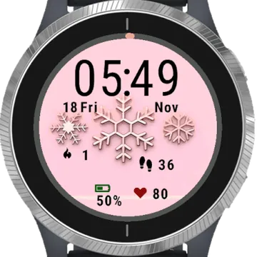 Snowflakes Winter Garmin watch face preview