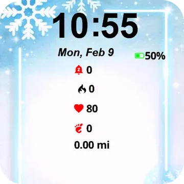 Snowflores Garmin watch face preview