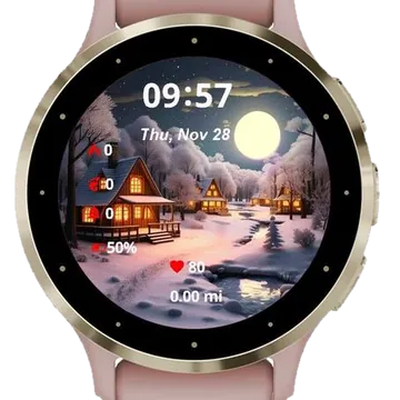 Snowing Winter Garmin watch face preview