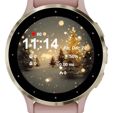 Snowing Winter Garmin watch face preview