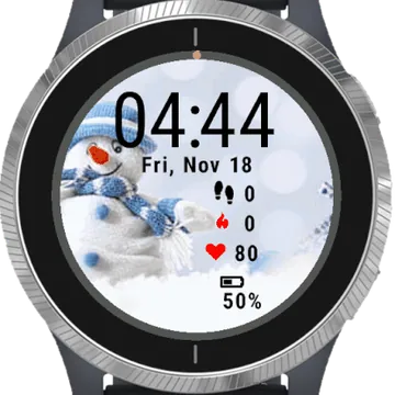 Snowman Blue Garmin watch face preview
