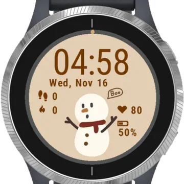 Snowman Boo Garmin watch face preview