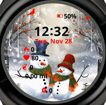 Snowman bro Garmin watch face preview