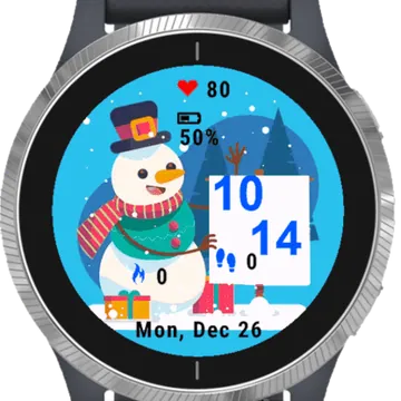 Snowman Character Garmin watch face preview