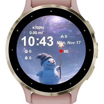 Snowman Christmas Garmin watch face preview