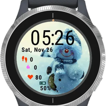 Snowman Christmas Cute Garmin watch face preview