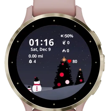 Snowman Christmas Wallpaper Garmin watch face preview