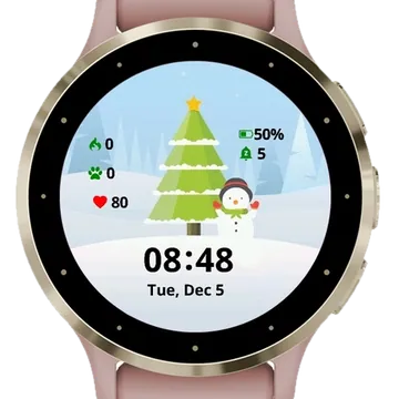 Snowman Christmas Garmin watch face preview