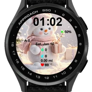 Snowman Gift His Hand Garmin watch face preview
