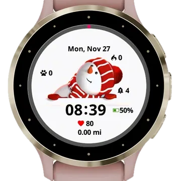 Snowman Hats Garmin watch face preview