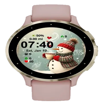 Snowman Heart His Hand Garmin watch face preview