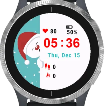 Snowman Portrait Garmin watch face preview