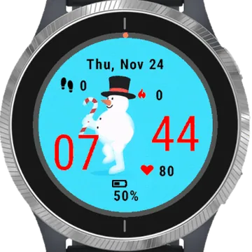 Snowman Walk Garmin watch face preview