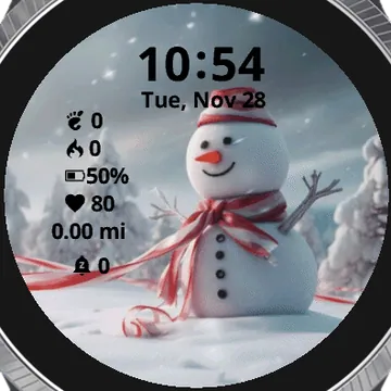 Snowman Winter Garmin watch face preview