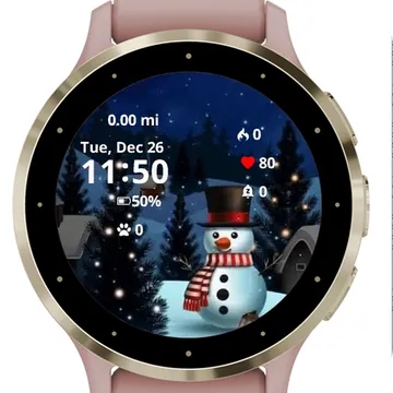 Snowman Winter Garmin watch face preview