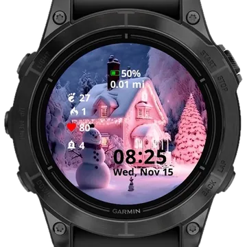 Snowman Winter Garmin watch face preview