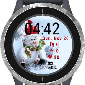 Snowman Winter Xmas Garmin watch face preview