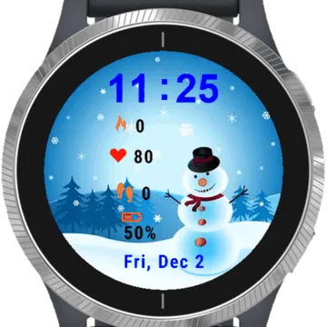 Snowman Winter Garmin watch face preview
